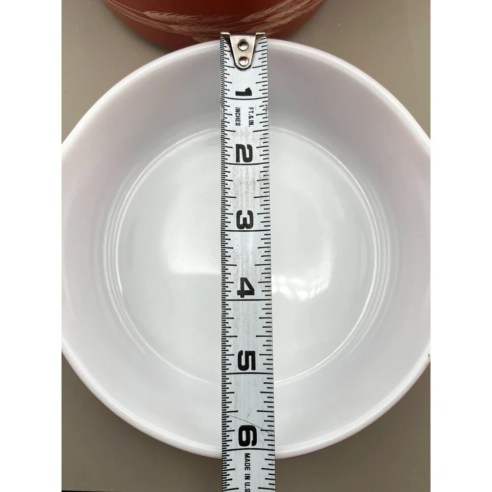 Vtg PYREX 2pc Autumn Harvest Wheat Nesting Casserole Dish Bowls 473-B 471-B Rust